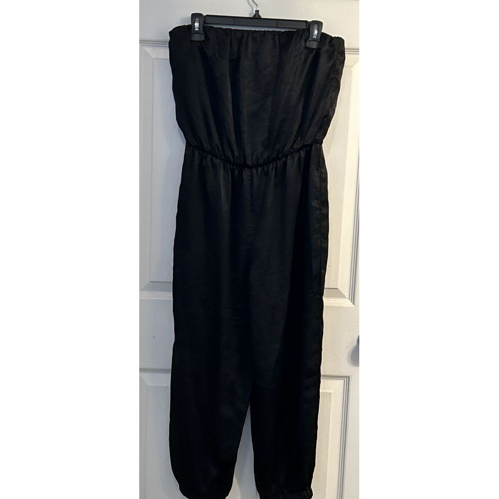 Baby Phat Jumpsuit Womens 7 Black Satin Style Vintage Y2K Sleeveless‎ Romper